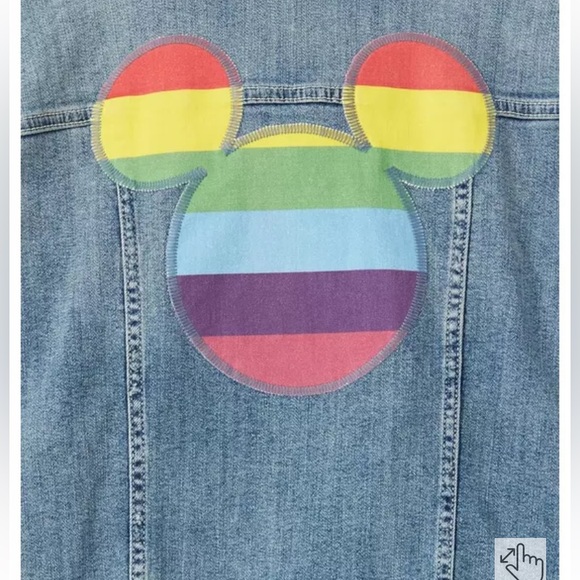 Torrid Disney Rainbow Mickey Mouse Jean Jacket Size 1 (14/16) - Picture 5 of 9